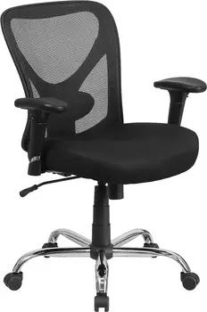  Высокий офисный стул|Регулируемый по высоте Сетчатый поворотный офисный стул на колесиках
